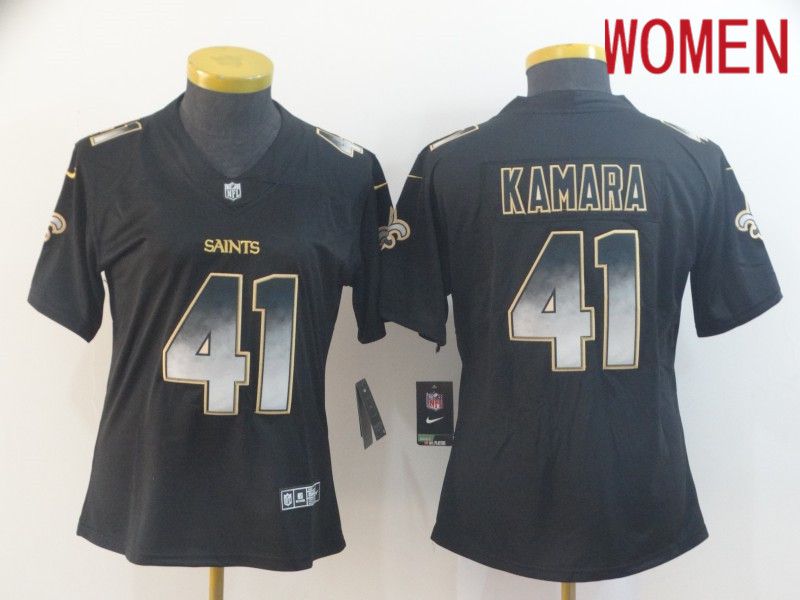 Women New Orleans Saints #41 Kamara Nike Teams Black Smoke Fashion Limited NFL Jerseys->new orleans saints->NFL Jersey